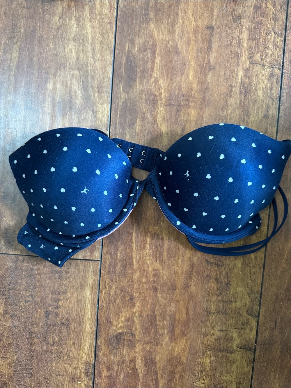 Victoria’s Secret PINK blue with hearts and dog bra - 34A